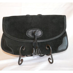 Mr Ralph Leather Purse British Hong Kong Black Clutch Vtg